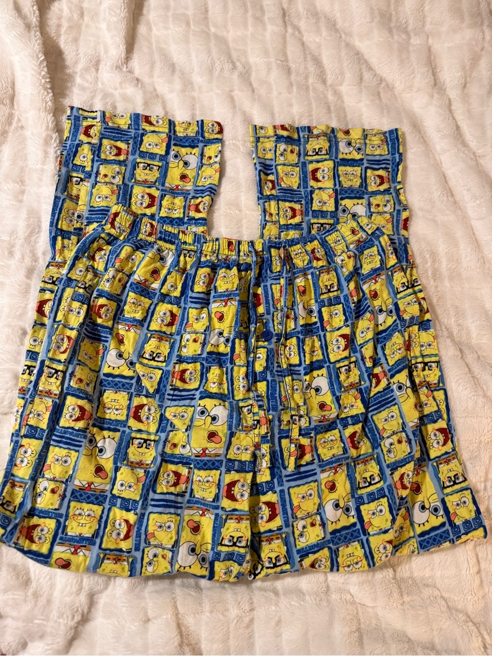 Nickelodeon Yellow and Blue SpongeBob Cartoon Skirt- Large